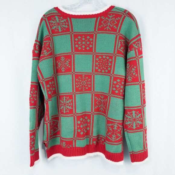 33 Degrees Pug Dog Ugly Christmas Sweater Womens XL Sequins Jingle Bells Holiday - Picture 2 of 16